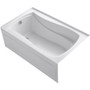 Kohler Mariposa Collection 60" Three Wall Alcove Soaking Bath Tub with Left Hand Drain, Apron, Tile Flange and Textured Bottom - White