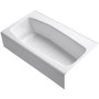 Kohler Villager Collection 60" Three Wall Alcove Bath Tub with Extra 4" Ledge and Right Hand Drain - White