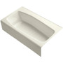 Kohler Villager Collection 60" Three Wall Alcove Bath Tub with Extra 4" Ledge and Right Hand Drain - Biscuit