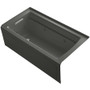 Kohler Villager Collection 60" Three Wall Alcove Bath Tub with Extra 4" Ledge and Right Hand Drain -Thunder Grey