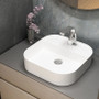 32 inch wall mounted bathroom vanity cabinet with porcelain vessel sink and soft-close drawers