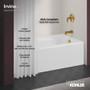 Kohler Irvine 60" x 32" Cast Iron Alcove Bath with Integral Apron and Left Drain- Black Black