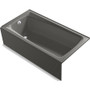 Kohler Irvine 60" x 32" Cast Iron Alcove Bath with Integral Apron and Left Drain- Thunder Grey