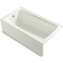 Kohler Irvine 60" x 32" Cast Iron Alcove Bath with Integral Apron and Left Drain- Dune