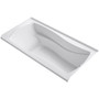 Kohler Mariposa Collection 72" Three Wall Alcove Soaking Bath Tub with Right Hand Drain and Integral Tile Flange - White