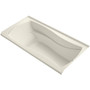 Kohler Mariposa Collection 72" Three Wall Alcove Soaking Bath Tub with Right Hand Drain and Integral Tile Flange - Biscuit