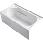 Kohler Devonshire Collection 60" Three Wall Alcove Jetted Whirlpool Bath Tub with Right Side Drain -White