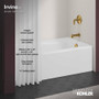 Kohler Irvine 60" x 30" Three Wall Alcove Bath with Left Hand Drain - Ice Grey