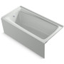 Kohler Irvine 60" x 30" Three Wall Alcove Bath with Left Hand Drain - Ice Grey