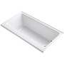 Kohler Highbridge Collection 60" Drop In Cast Iron Soaking Bath Tub with Enameled Apron and Right Hand Drain - White