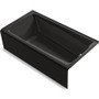 Kohler Irvine 60" x 32" Cast Iron Alcove Bath with Integral Apron and Right Drain Placement - Black Black