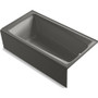 Kohler Irvine 60" x 32" Cast Iron Alcove Bath with Integral Apron and Right Drain Placement - Thunder Grey