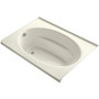 Kohler Windward Collection 60" Three Wall Alcove Soaking Bath Tub with Left Hand Drain -Biscuit