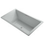 Kohler Underscore Rectangle 72" Drop In Acrylic Air Tub with Center Drain and Overflow - Ice Grey