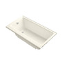 Kohler Highbridge Collection 60" Three Wall Alcove Cast Iron Soaking Bath Tub with Left Hand Drain - Biscuit