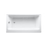 Kohler Highbridge Collection 60" Three Wall Alcove Cast Iron Soaking Bath Tub with Left Hand Drain - Biscuit
