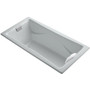 Kohler Tea-For-Two 72" Drop In Cast Iron Soaking Tub with Reversible Drain - Ice Grey