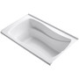 Kohler Mariposa Collection 60" Three Wall Alcove Soaking Bath Tub with Right Hand Drain and Textured Bottom - White