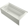 Kohler Archer 72" Three Wall Alcove Acrylic Air Tub with Left Drain and Overflow - Comfort Depth Design - Dune