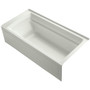 Kohler Archer 72" Alcove Soaking Bath Tub with Bask Heating and Right Drain - Dune