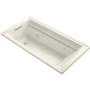 Kohler Archer Collection 72" Drop In Jetted Whirlpool Bath Tub with Reversible Drain - Biscuit