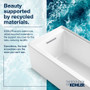 Kohler Underscore 72" Soaking Tub with Center Drain and Bask Heating Technology - Biscuit