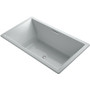 Kohler Underscore 72" Soaking Tub with Center Drain and Bask Heating Technology - Ice Grey