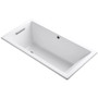 Kohler Underscore 60" Soaking Tub with Reversible Drain and Bask Heating Technology - White