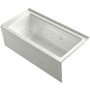 Kohler Archer 60" Three Wall Alcove Jetted Whirlpool Bath Tub - Right Drain Dune