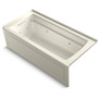 Kohler Archer 66" Three Wall Alcove Whirlpool Tub with Left Drain - Biscuit