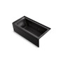 Kohler Archer 66" Three Wall Alcove Acrylic Whirlpool Tub with Right Drain and Overflow - Black