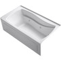 Kohler Mariposa Collection 66" Three Wall Alcove Jetted Whirlpool Bath Tub with Right Side Drain - White