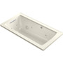 Kohler Archer 60" Drop In Acrylic Air/Whirlpool Tub with Reversible Drain and Overflow - Comfort Depth Design - Biscuit