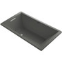 Kohler Underscore Rectangle 66" Drop In Acrylic Air Tub with Reversible Drain and Overflow - Thunder Grey