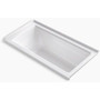 Kohler Archer 60" Three Wall Alcove Acrylic Air Tub with Right Drain and Overflow - Comfort Depth Design -White