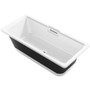 Kohler Volute 63" Free Standing Enameled Cast Iron Rectangular Soaking Tub with Reinforced Resin Pedestal Base, Center Drain, Drain Assembly, and Overflow - White / Black / White Base