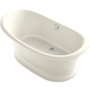Kohler Artifacts 67" Free Standing Cast Iron Soaking Tub with Center Drain and Overflow - Claw Feet Required for Installation - Biscuit