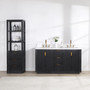 60 inch free-standing double vanity in fir wood black with composite white top and soft-close drawers