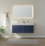 48 inch double bathroom vanity in classic blue with white sintered stone countertop and undermount sinks
