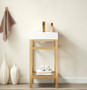 18-inch brushed gold bathroom vanity with white one-piece composite stone sink top