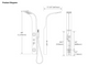 Royal Ocean  All In One Shower Panel in Brushed Nickel Finish with Rain and Shower Wand
