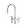 Riobel Lateral Bridge Pull-Down Kitchen Faucet With C-Spout - Chrome