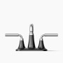 Kohler Tone™ Centerset Bathroom Sink Faucet, 1.0 GPM - Polished Chrome with Matte Black