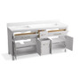 Kohler Kresla 73" Free Standing Double Basin Vanity Set with Cabinet and Quartz Vanity Top - Atmos Grey