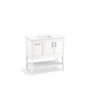 Kohler Winnow 36" Free Standing Single Basin Vanity Set with Cabinet, and Quartz Vanity Top - White