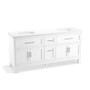 Kohler Quo 73" Free Standing Double Basin Vanity Set with Cabinet and Quartz Vanity Top - White