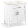 Kohler Hadron 30" Free Standing Single Basin Vanity Set with Cabinet and Quartz Vanity Top - White