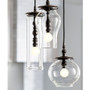 Kohler Lighting Damask 13" Tall 3 Light Clear Glass Pendant Cloud - Oil Rubbed Bronze