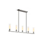 Kohler Lighting Crue 5 Light 45" Wide Linear Chandelier with Clear Glass Shades - Titanium