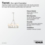 Kohler Lighting Terret 6 Light 36" Wide Taper Candle Ring Chandelier - Brushed Moderne Brass